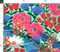 Retro Scandi Floral Botanical Birds Colorful Tulips Daisies Folk Art Scandinavian Midcentury Modern Mcm Blue Red Pink Large Scale Bold Faux Custom Printed Fabric by Spoonflower Various Fabrics by the Yard or Fat Quarter